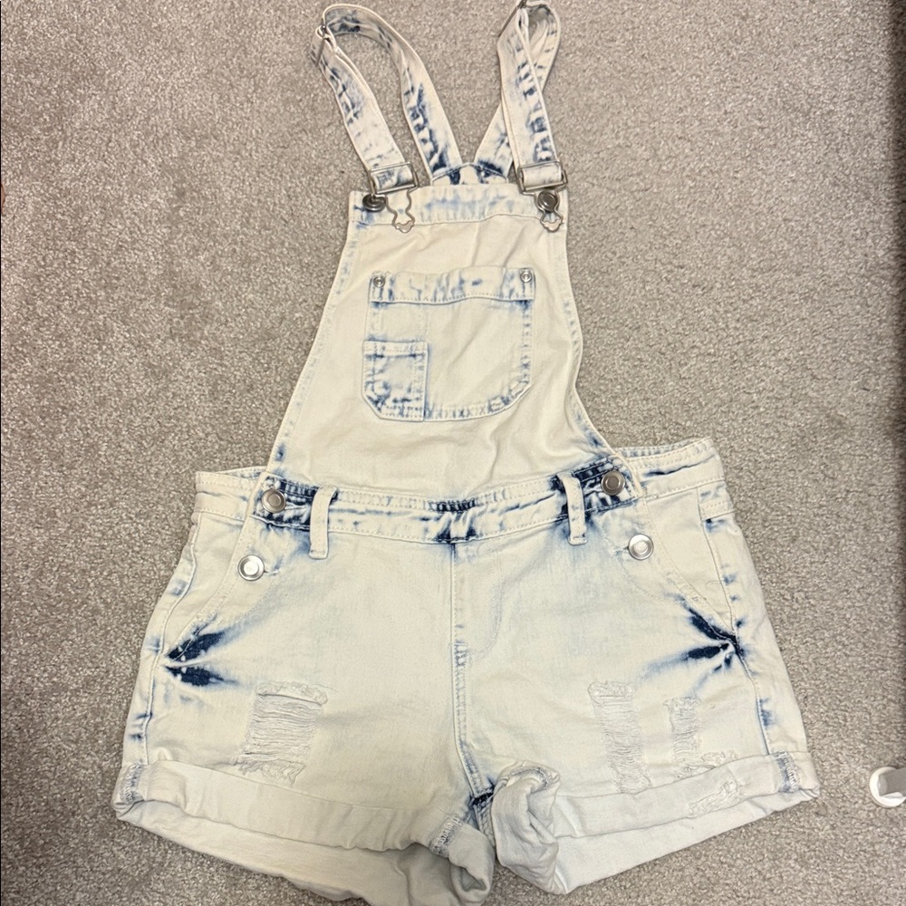 Forever 21 Blue and White Denim Romper